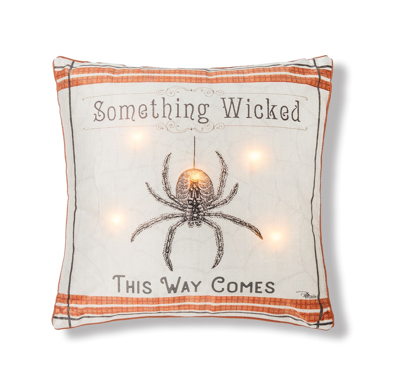 18" x 18" Wicked Spider Light-Up LED Halloween Throw Pillow